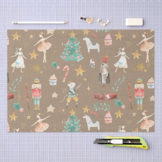 Rustic Kraft Alles Nutcracker Weihnachten Seidenpapier (Handwerk)