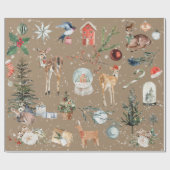 Rustic Kraft Alles Weihnachtsmann Geschenkpapier (Flach)