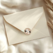 Rustic Kraft Ampersand Monogram Wedding Envelope Runder Aufkleber