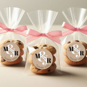 Rustic Kraft Ampersand Monogram Wedding Vielen Dan Runder Aufkleber