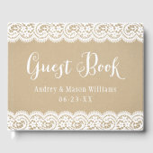 Rustic Kraft and Lace Wedding Monogram Gästebuch (Vorderseite)
