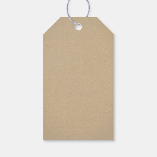 Rustic Kraft and Lace Wedding Monogram Geschenkanhänger (Rückseite)