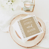 Rustic Kraft and Lace Wedding Monogram Serviette