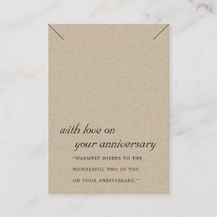 RUSTIC KRAFT ANNIVERSARY NECKLACE DISPLAY CARD PLATZKARTE