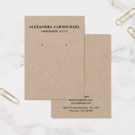Rustic Kraft Artisan Earring Juwelier Display Card