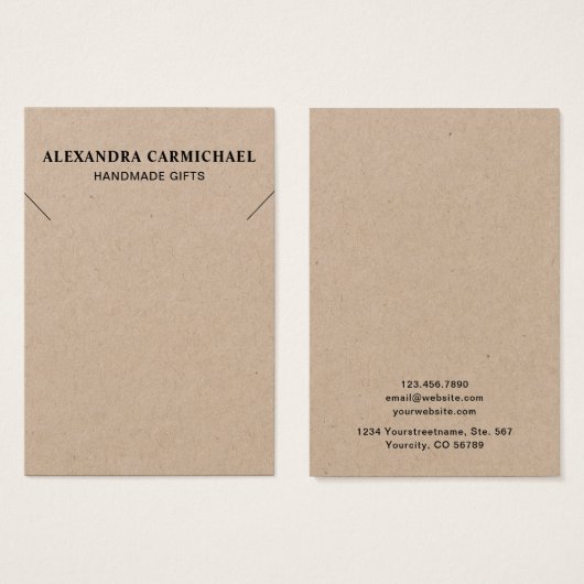 Rustic Kraft Artisan Necklace Juwelier Display Car (Vorne & Hinten)