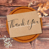 Rustic Kraft Baby Dusche Signature Script Dankeskarte