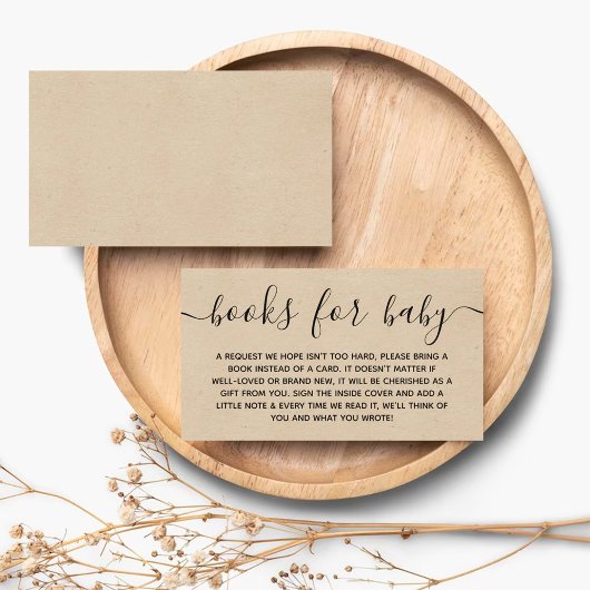 Rustic Kraft Babydusche Buchanfrage Begleitkarte