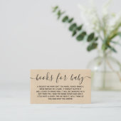 Rustic Kraft Babydusche Buchanfrage Begleitkarte (Stehend Vorderseite)