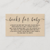 Rustic Kraft Babydusche Buchanfrage Begleitkarte (Vorderseite)