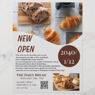 Rustic Kraft Bakery New Open Grand Opening Flyer