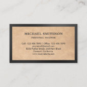 Rustic Kraft Barbell Fitness Personal Trainer Visitenkarte (Rückseite)