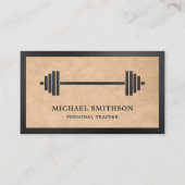 Rustic Kraft Barbell Fitness Personal Trainer Visitenkarte (Vorderseite)