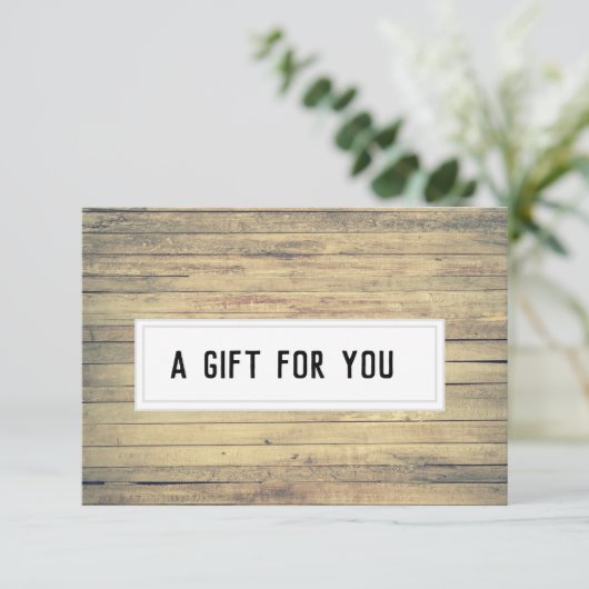 Rustic Kraft Beach Wash Custom Gift Certificate (Stehend Vorderseite)