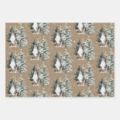 Rustic Kraft Bernese Dogs sind Naughty & Nice Geschenkpapier Set (Vorderseite 3)