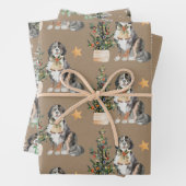 Rustic Kraft Bernese Dogs sind Naughty & Nice Geschenkpapier Set (Beispiel)