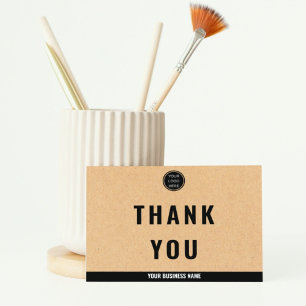 Rustic Kraft Beruflich Business Logo-Typografie Dankeskarte
