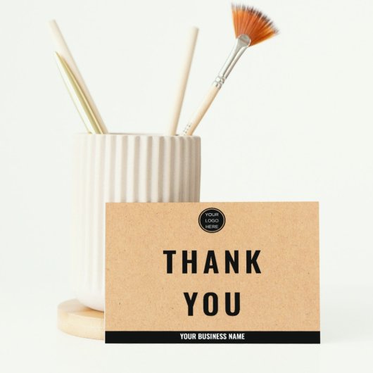 Rustic Kraft Beruflich Business Logo-Typografie Dankeskarte