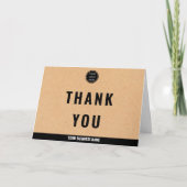 Rustic Kraft Beruflich Business Logo-Typografie Dankeskarte (Vorderseite)