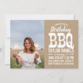 Rustic Kraft Birthday GRILLEN Foto Einladung (Vorderseite)