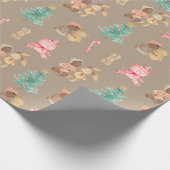 Rustic Kraft Black Baby Girl's First Christmas Geschenkpapier (Ecke)
