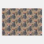 Rustic Kraft Black Bären Weihnachtsjungen Geschenkpapier Set (Vorderseite 3)