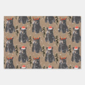 Rustic Kraft Black Bären Weihnachtsjungen Geschenkpapier Set (Vorderseite 2)