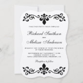 Rustic Kraft Black Blüh Wedding Einladung (Vorderseite)