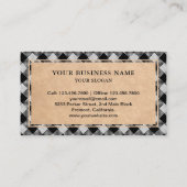 Rustic Kraft Black Buffalo Kariert Lumberjack Visitenkarte (Rückseite)