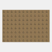 Rustic Kraft Black Christmas Tree Muster Geschenk Geschenkpapier Set (Vorderseite 2)