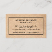 Rustic Kraft Black Clothes Hanger Fashion Stylist Visitenkarte (Rückseite)