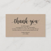 Rustic Kraft, Black Script, Wedding Danke Begleitkarte (Vorderseite)