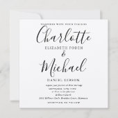 Rustic Kraft Black Script Wedding Foto Einladung (Vorderseite)