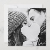 Rustic Kraft Black Script Wedding Foto Einladung (Rückseite)