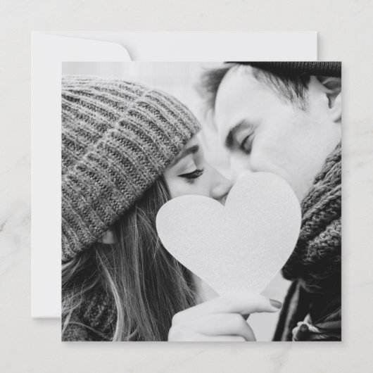 Rustic Kraft Black Script Wedding Foto Einladung (Rückseite)