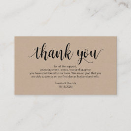 Rustic Kraft, Black Script, Wedding Vielen Dank Begleitkarte