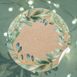 Rustic kraft Blank Christmas jam ingredient Label Runder Aufkleber