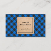 Rustic Kraft Blue Buffalo Kariert Lumberjack Visitenkarte (Vorderseite)