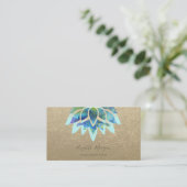 Rustic Kraft, Blue Lotus, Confetti Yoga Instructor Visitenkarte (Stehend Vorderseite)