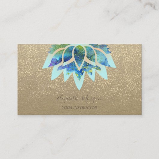 Rustic Kraft, Blue Lotus, Confetti Yoga Instructor Visitenkarte (Vorderseite)