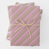 Rustic Kraft Blue Pink Blush Rose Candy Stripes Geschenkpapier Set (Beispiel)