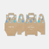 Rustic Kraft Blue Raindrops Baby Shower Geschenkschachtel (Ungefaltet)