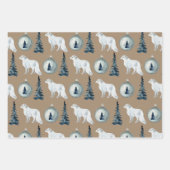 Rustic Kraft Blue Spruce Tree Arctic Fox Reindeer Geschenkpapier Set (Vorderseite 2)