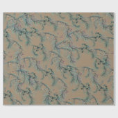 Rustic Kraft Blue Spruce Tree Needles & Berries Geschenkpapier (Flach)