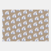 Rustic Kraft Blue White Snowy Ski Chalet Gebirge Geschenkpapier Set (Vorderseite 3)