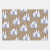 Rustic Kraft Blue White Snowy Ski Chalet Gebirge Geschenkpapier Set (Vorderseite)