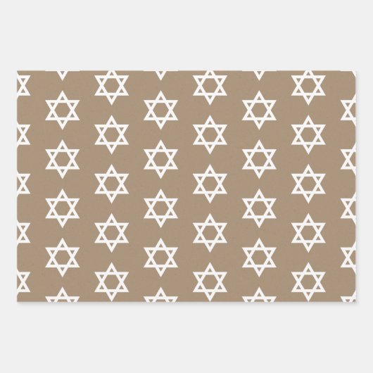 Rustic Kraft Blue & White Star von David Geschenkpapier Set (Vorderseite 2)