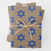 Rustic Kraft Blue & White Star von David Geschenkpapier Set (Beispiel)