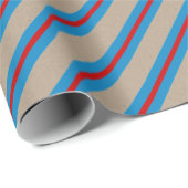 Rustic Kraft Blue Wide Strip Holiday Geschenkpapier (Rolleneckpunkt)