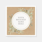 Rustic Kraft Boho Eucalyptus Greenerity Wedding Serviette (Vorderseite)
